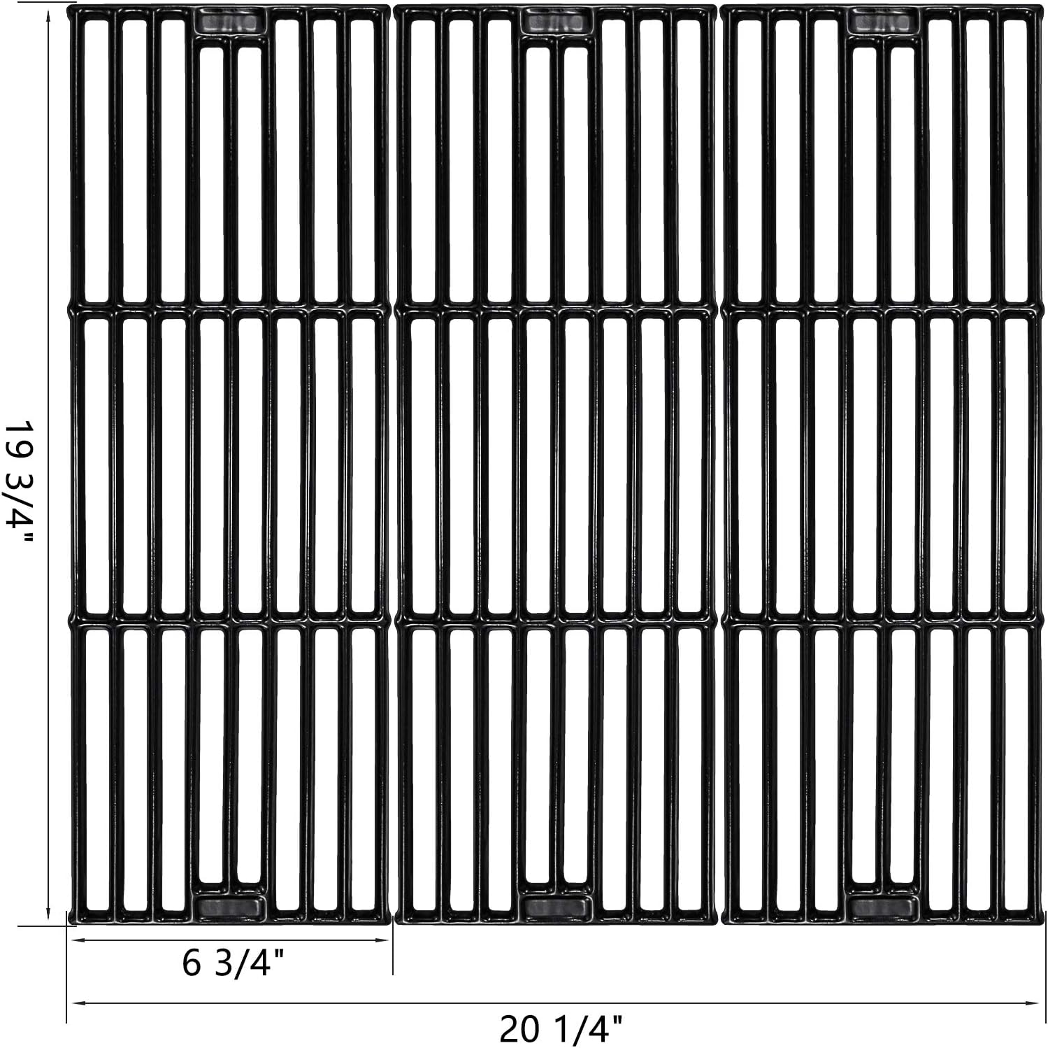 Hisencn Porcelain Coated Cast Iron Cooking Grates Replacement for Chargriller 2121, 2123, 2222, 2828, 3001, 3030, 3725, 4000, 5050, 5252, Set of 3, 19 3/4" Char griller Duo 5050 Grids : Garden & Outdoor