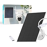 Vicohome 5V Solar Panels for Security Cameras for Bird Feeder 23% Energy Conversion Rate,9.8Ft Cable, USB C &amp; Micro-USB Compatible, Weather Resistant, 360&deg; Adjustable Bracket, for Tapo Eufy Aosu .etc