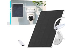 SOVMIKU Vicohome 5V Solar Panel for Security Cameras, for Bird Feeder 23% Energy Conversion Rate,9.8Ft Cable, USB C & Micro-USB Compatible, Weather Resistant, 360° Adjustable Bracket, for Tapo Eufy Aosu .etc