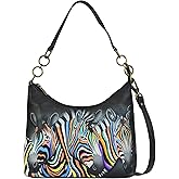 Anna by Anuschka Women's Original Hand-Painted Genuine Leather Hobo Shoulder Bag