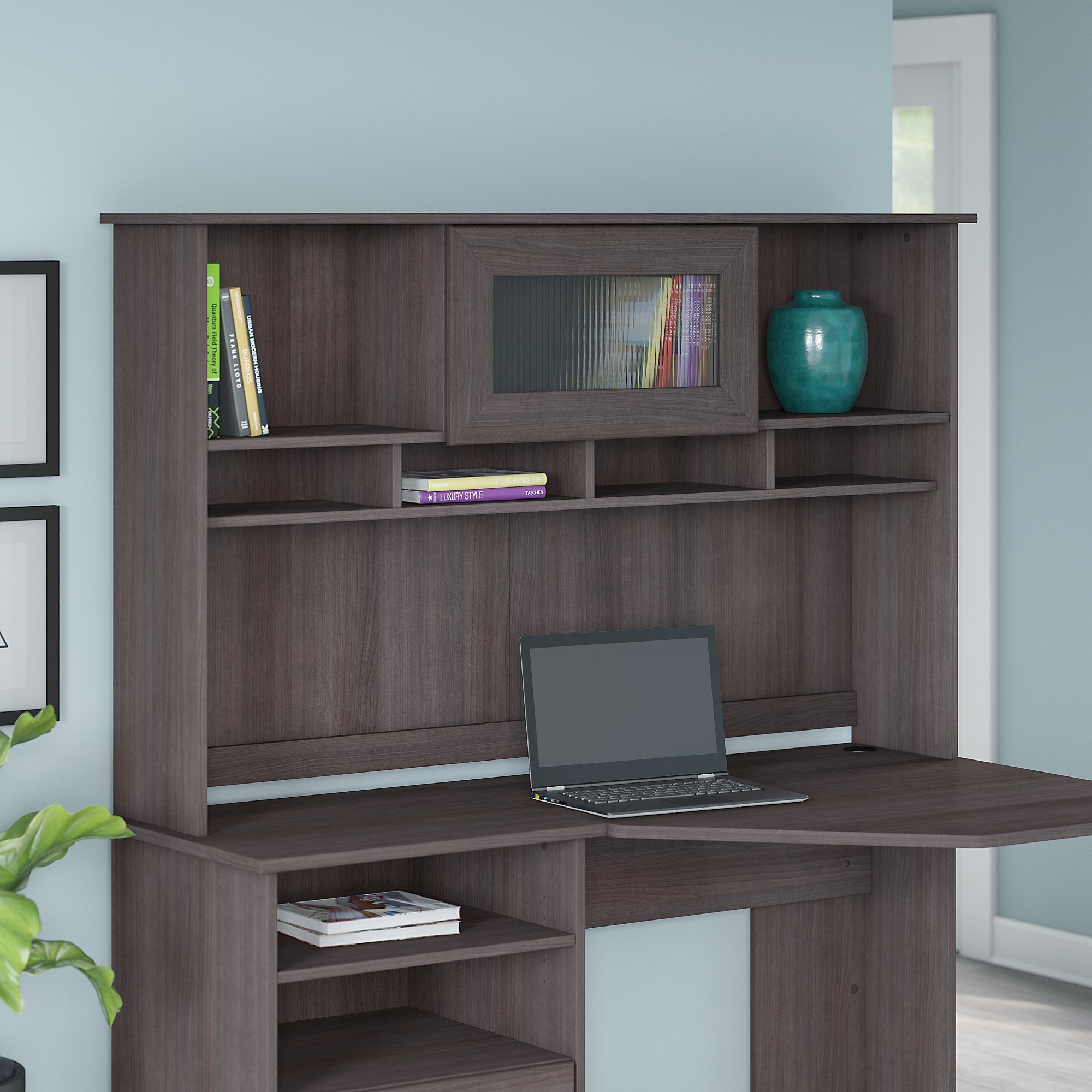 Bush Furniture Cabot Hutch in Heather Gray