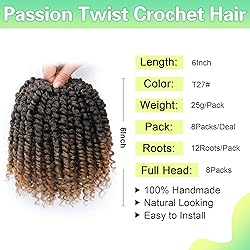 Passion Twist Crochet Hair 6Inch Passion Twist Hair