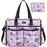 ITIEZY Utility Tote Bag for Women with 15/18 Pockets - Large Teacher Tote Bag with Zipper Compartment Nurse Bags for Work