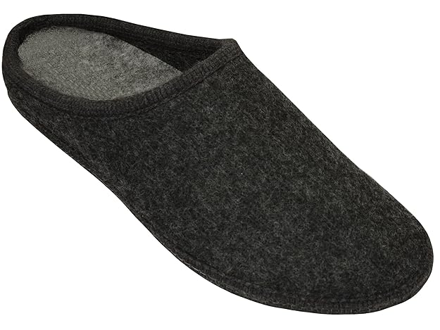 BeComfy Herren & Damen Filzpantoffeln | Hausschuhe aus Filz mit Anti-Rutsch-Sohle | Filzlatschen Unisex Damen Herren Grau Gra