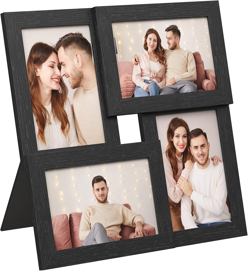 SONGMICS Collage Picture Frames 4x6, 4 Frames, Ink Black RPF25BK
