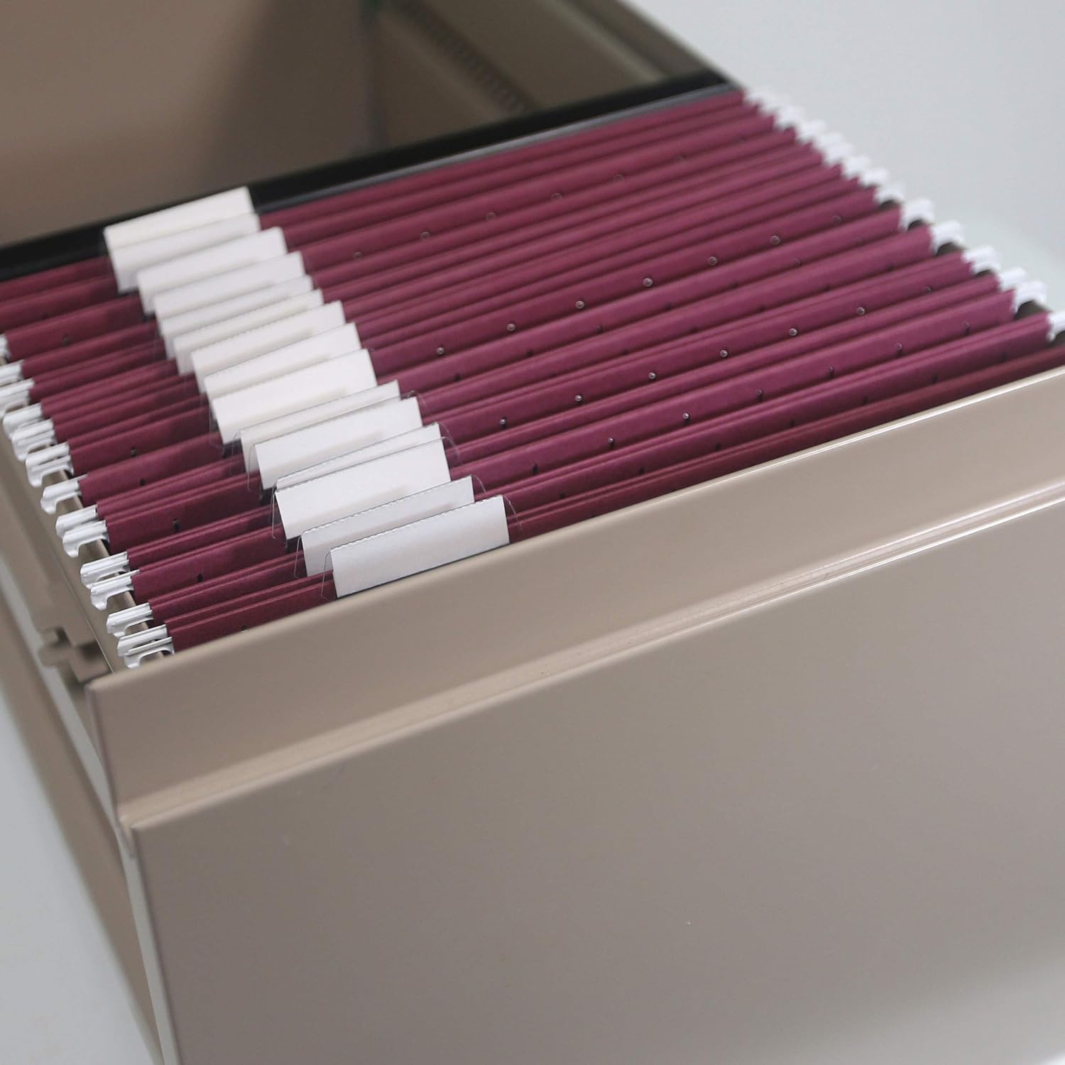 Smead Colored Hanging File Folder with Tab, 1/5-Cut Adjustable Tab, Letter Size, Maroon, 25 per Box (64073) : Hanging File Folders : Office Products