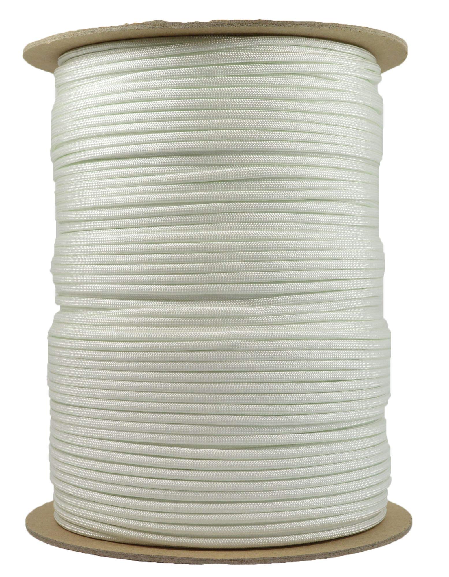 White Mil-Spec Commercial Grade 550lb Type III Nylon Paracord - 1000 Foot Spool