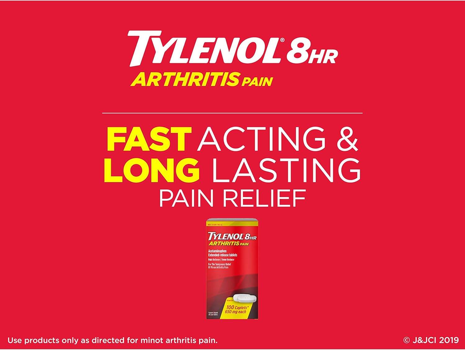 Tylenol 8 Hour Arthritis Pain Tablets with Acetaminophen for Joint Pain, 100 ct: Health & Personal Care