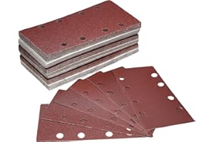 60 PCS Hook & Loop Sandpaper Sheets for 1/3 Sheet Sander – 60/80/100/120/150/240 Grit – Aluminum Oxide Sanding Paper for Wood