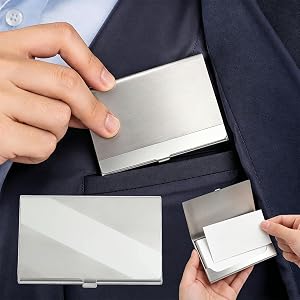 Slim Business Cards Case for Men & Women, Pocket Metal Cards Case, Professional Stainless Steel Business Card Holders, Purse