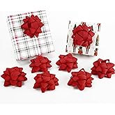 AIMUDI Red Bows for Gift Wrapping 4.5'' Red Gift Bows Self Adhesive Christmas Bows for Presents Gift Boxes Baskets Birthday Party Holiday Baby Shower Wedding Christmas Decorations - 8 Counts