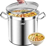 Large Stock Pot - 24QT Stainless Steel Stockpot