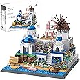 Apostrophe Games Santorini Building Block Set - 1372 Pieces - Model Building Blocks for Adults and Kids - Greece's Island Architecture Kit Famous Landmark Series