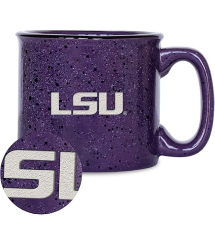 NCAA Team Color Ceramic Coffee Mug - 16oz Speckled Laser Engraved College Mug For Fans