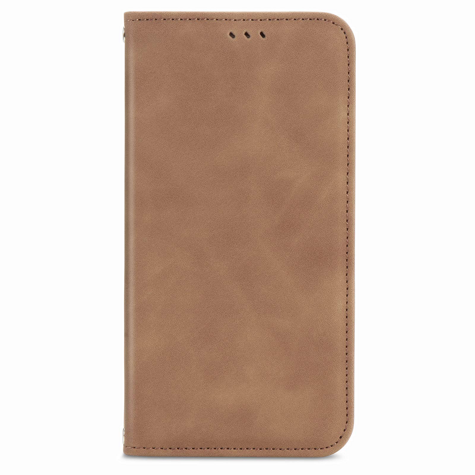 Everainy Compatible for ZTE Blade A54 Case Silicone Leather Flip Magnetic Closure with Stand Kickstand Card Slot Wallet Shockproof Bumper Cover (Brown)