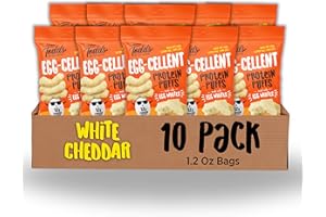 Todd's Better Snacks Egg-Cellent Protein Puffs, White Cheddar, 1.2 Oz (Pack of 10), Made with Egg Whites, 12g Protein, Gluten Free Healthy Snack