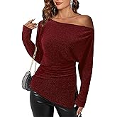 Lotusmile Women's Fall Winter Off The Shoulder Long Sleeve Blouse Dressy Casual Tops