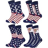 BUENWAZ American Flag Socks Stars Stripes Patriotic Socks for Men and Women