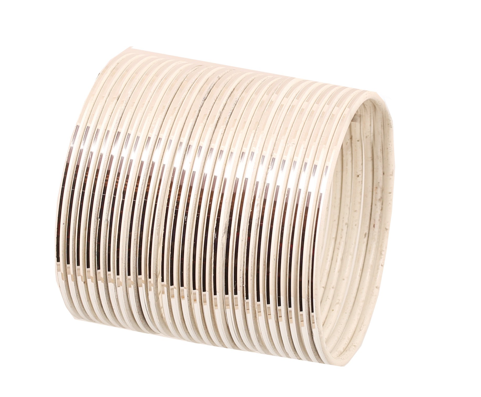 Touchstone "Colorful Bangle Collection Modern Style Pretty Attractive Look Starry White Textured Color Wrist Filler Indian Bollywood Thin Designer Jewelry Metal Bangle Bracelets for Women. Set of 24.