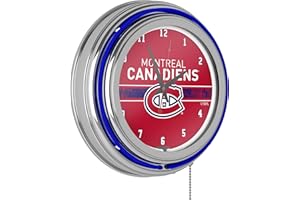 Trademark Global NHL Chrome Double Rung Neon Clock - Montreal Canadiens