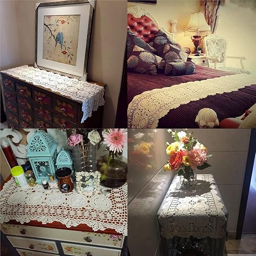Vintage Table Scarf Doily Rectangular Doily Linen Crocheted