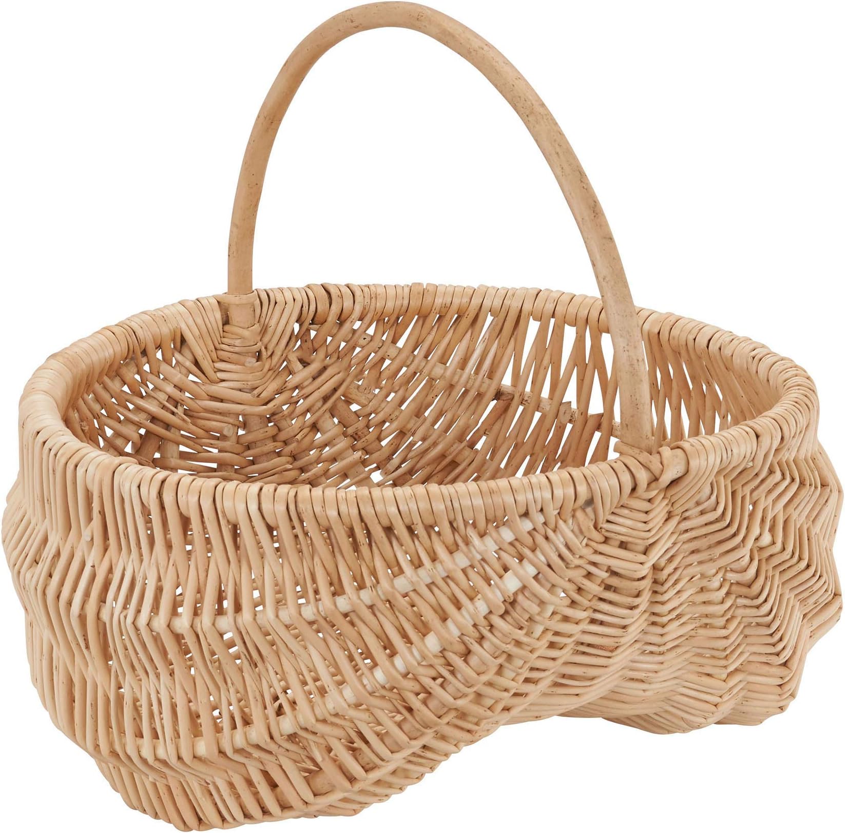 Household Essentials Brown ML-2260 Decorative Woven Wicker Basket with Handle Willow