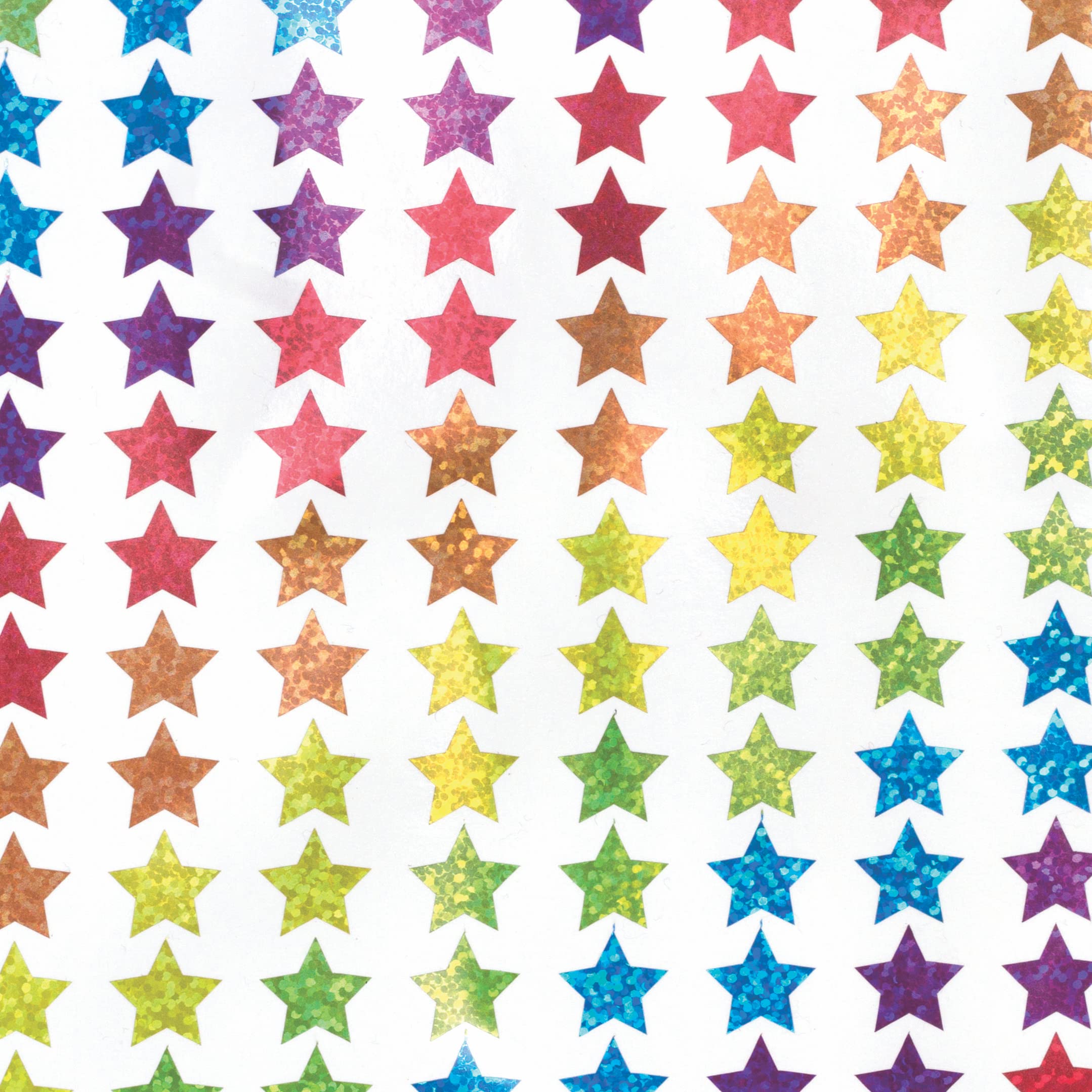 Baker Ross AT216 Mini Holographic Star Stickers, Christmas Arts and Crafts (Pack of 400), Assorted, Colorful Sparkly Stickers, Children Reward Stickers