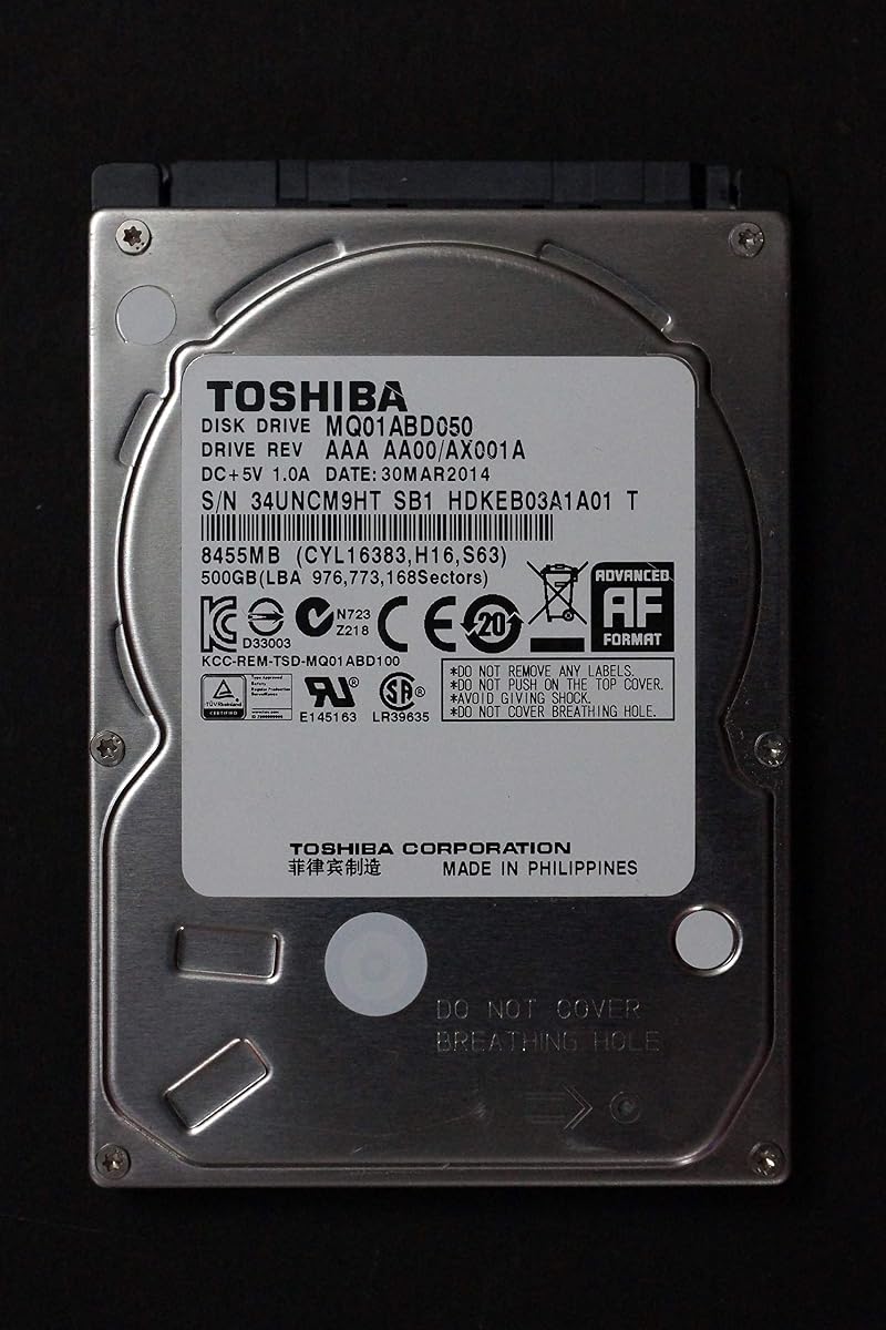 Toshiba 500GB 2.5 inch SATA Internal Hard Drive MQ01ABDxxx