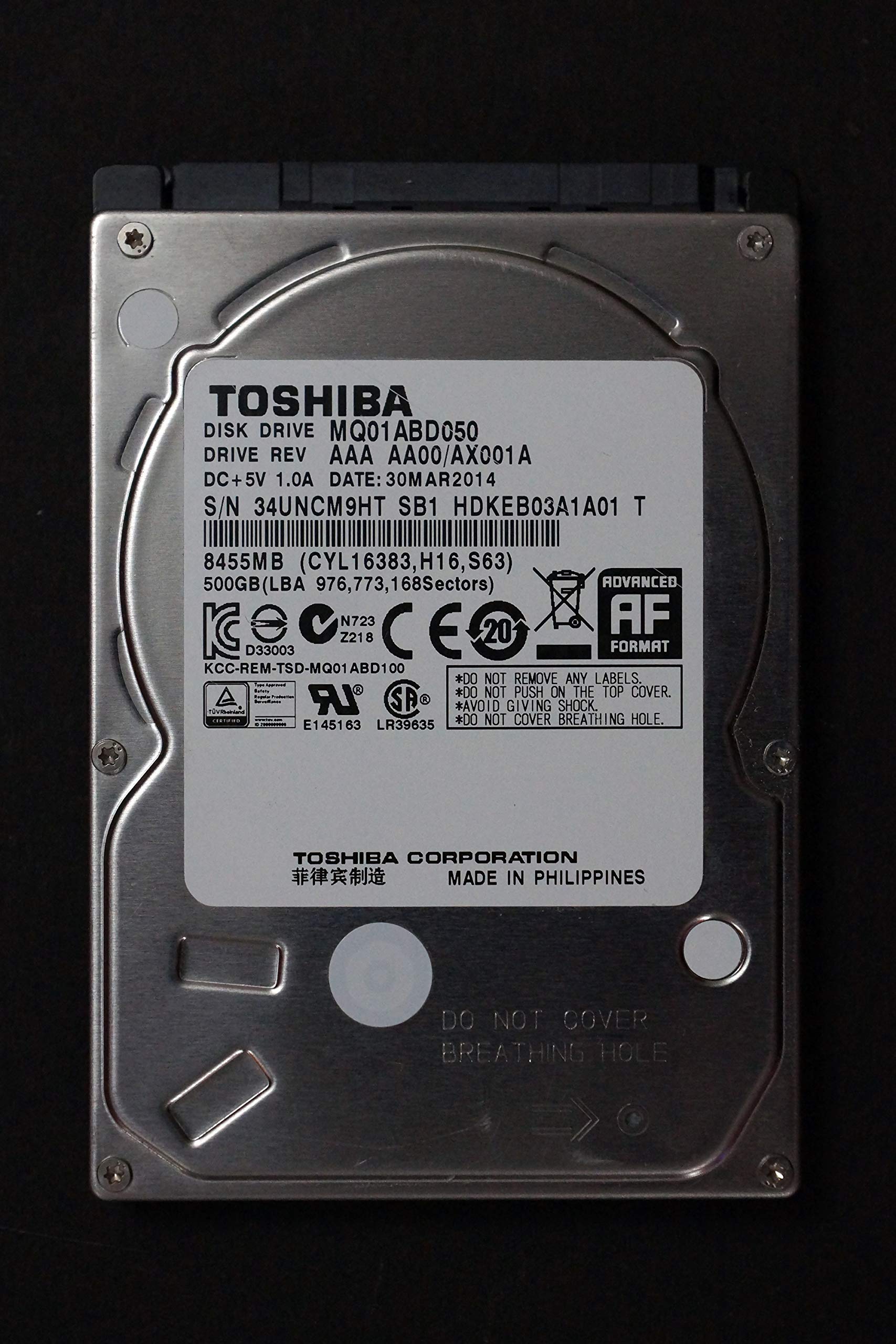 Toshiba 500gb 2.5'' 500gb SATA