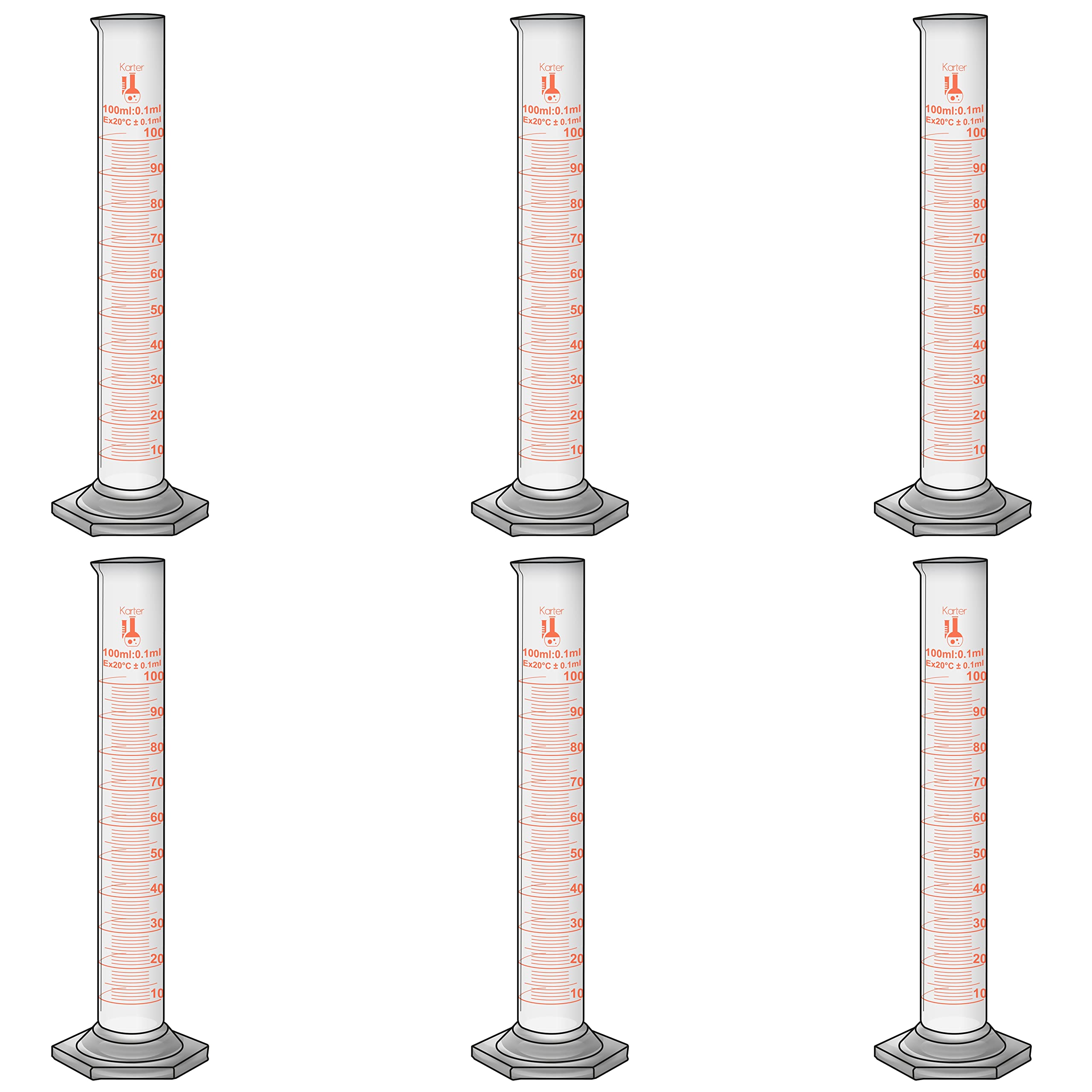 100ml Graduated Cylinder, Borosilicate 3.3