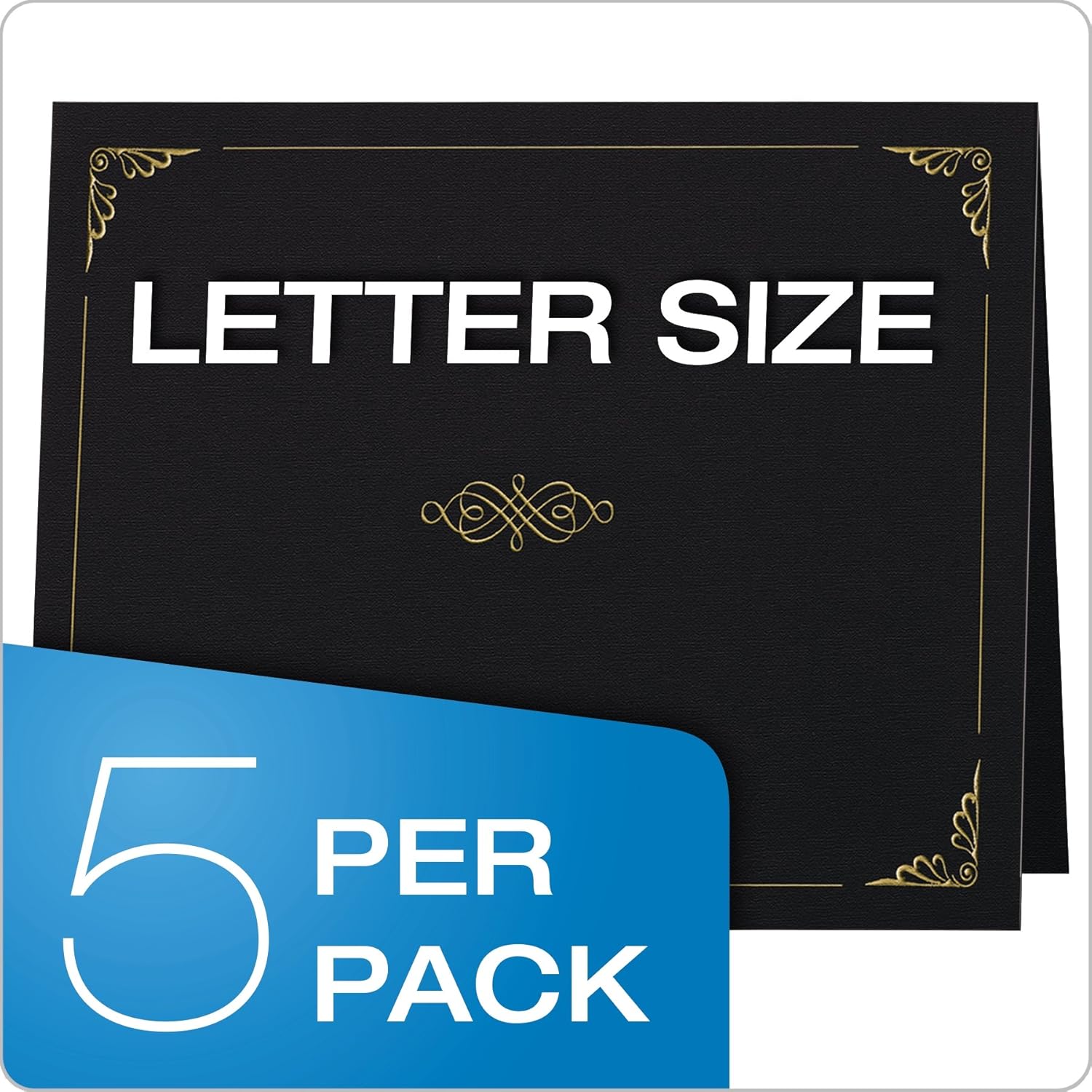 Oxford Certificate Holders, Black, Letter Size, 5 per Box (29900055BGD) : Certificate Covers : Office Products