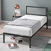 ZINUS Korey Metal Platform Bed Frame with Upholstered Headboard / Wood Slat Support / No Box Spring / Easy Assembly, Twin