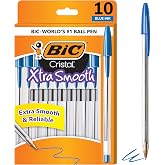 BIC Cristal Xtra Smooth Ballpoint Pen, Medium Point, 1.0mm, Blue, 10-Count | Smooth Ink for Effortless Writing | Dependable for Daily Use | Ideal for School or Office | Medium Point for Clear Lines
