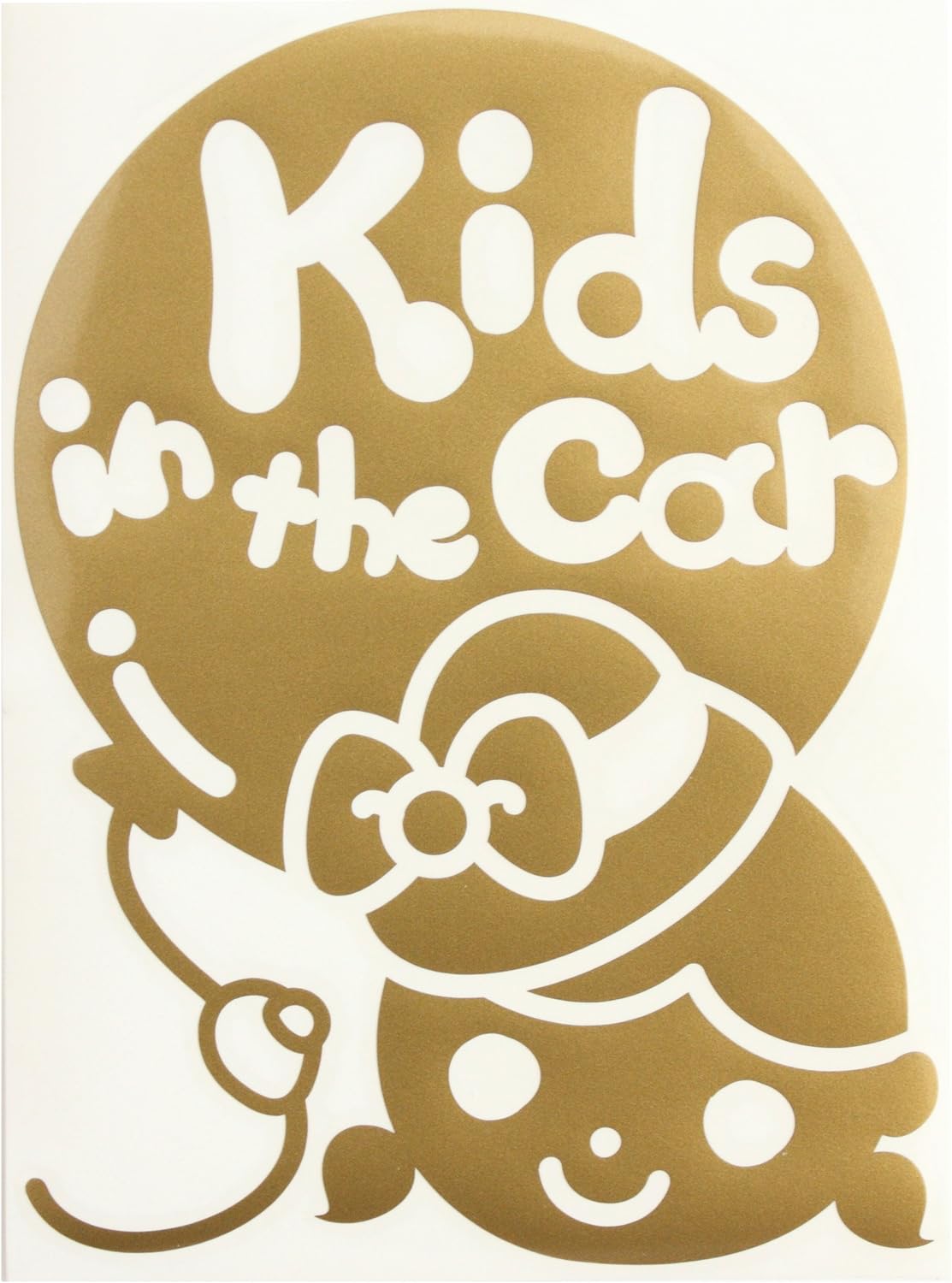 Amazon Co Jp ゴールド 金 Kids In The Car 女の子 ステッカー 窓ガラス シール 車の後ろ キッズ イン ザ カー 吸盤 マグネットタイプではあり 車 バイク