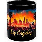 Los Angeles California Ceramic Coffee Mug 11oz LA City of Angels Skyline - Tea Coffee Mug with Comfortable Grip - Unique Fun Gift Cup for Office or Home - Vibrant Long-Lasting Print ID45211