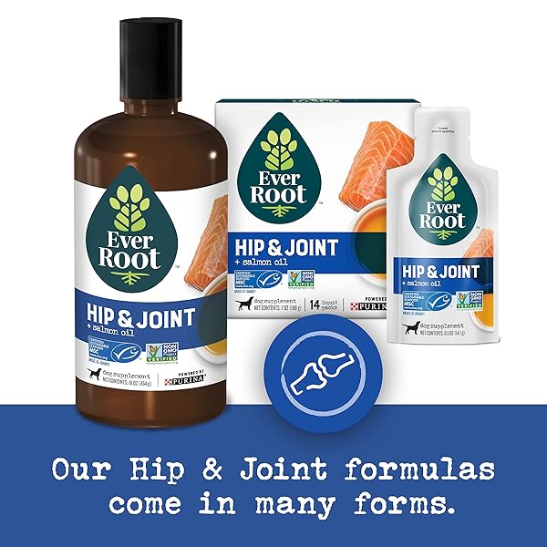 EVERROOT DOG JOINT HEALTH SUPPLEMENT BY PURINA, HIP AND JOINT SUPPLEMENT LIQUID PACK WITH SALMON OIL – 14 CT. BOX