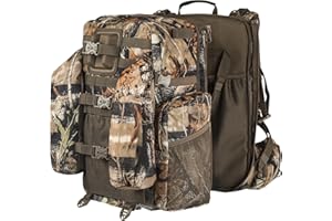 BLISSWILL Upgraded Hunting Backpack,With Padded Weapon Compartment for Bow Rifle，For Deer and Elk Hunting，Hunting bag with Rain Cover(Forest Floor)