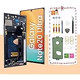 LNONLS OLED for Samsung Galaxy Note20 Ultra 5G LCD Display Screen Assembly Replacement for Samsung Note 20 Ultra Touch Digitizer Screen with Frame Toolkits N985U N986U (Black)