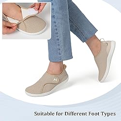 Comfortable Brown Womens Shoes Wide Toe Non Slip