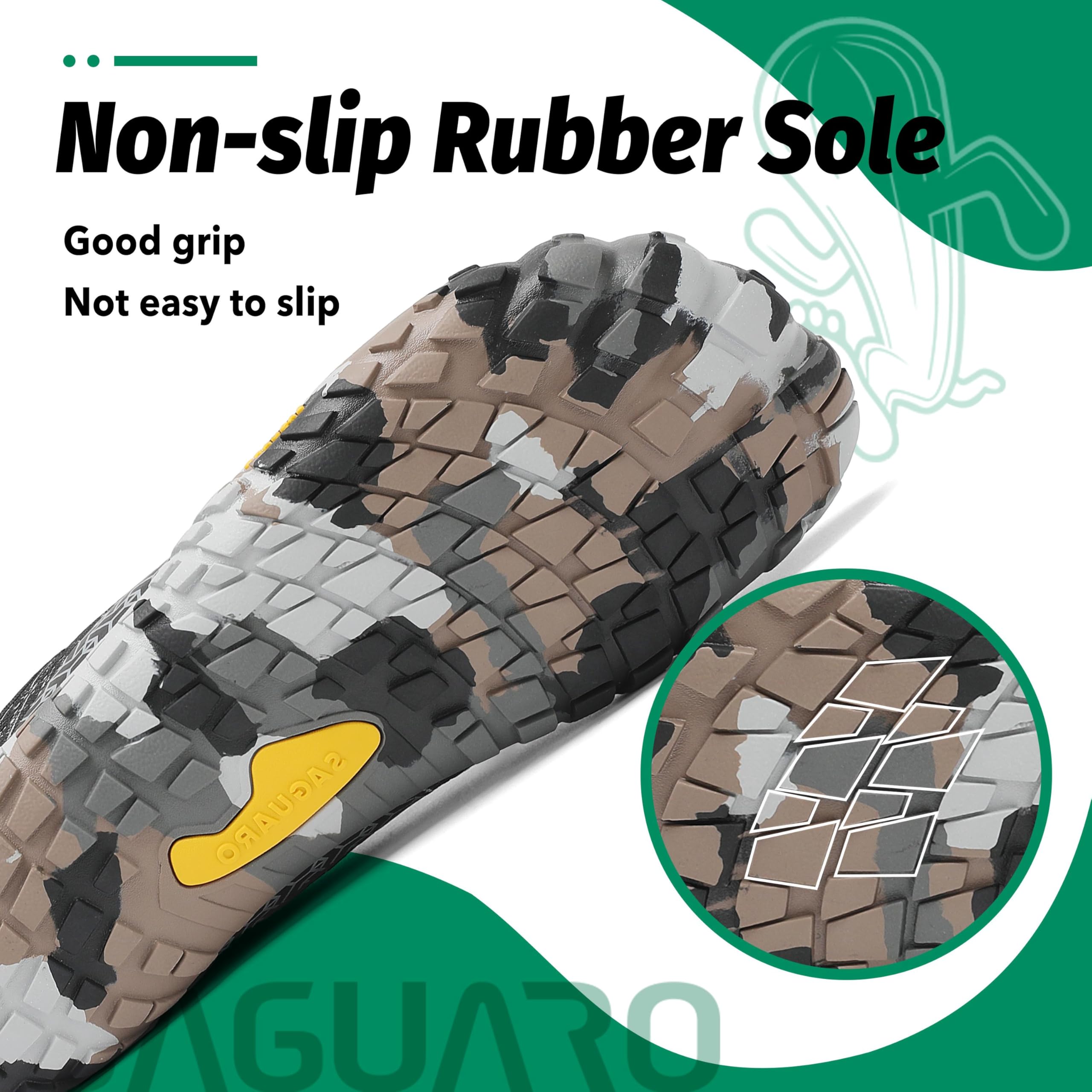 SAGUARO Barfußschuhe Damen Herren Zehenschuhe Traillaufschuhe Weich Bequem Barfussschuhe Fitnessschuhe Männer Frauen Trainingsschuhe für Joggen Laufen Wandern, Tinte Schwarz, 43 EU 7