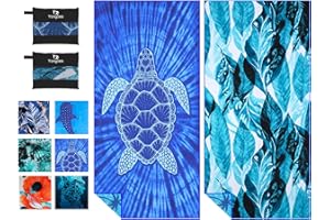 YONGOES 2 Pack Microfiber Lightweight Thin Beach Towel Sand Free Quick Dry Super Absorbent Large Towels for Swimming Pool Yoga Gym Travel Vacation Beach Accessories Essentials for Adults