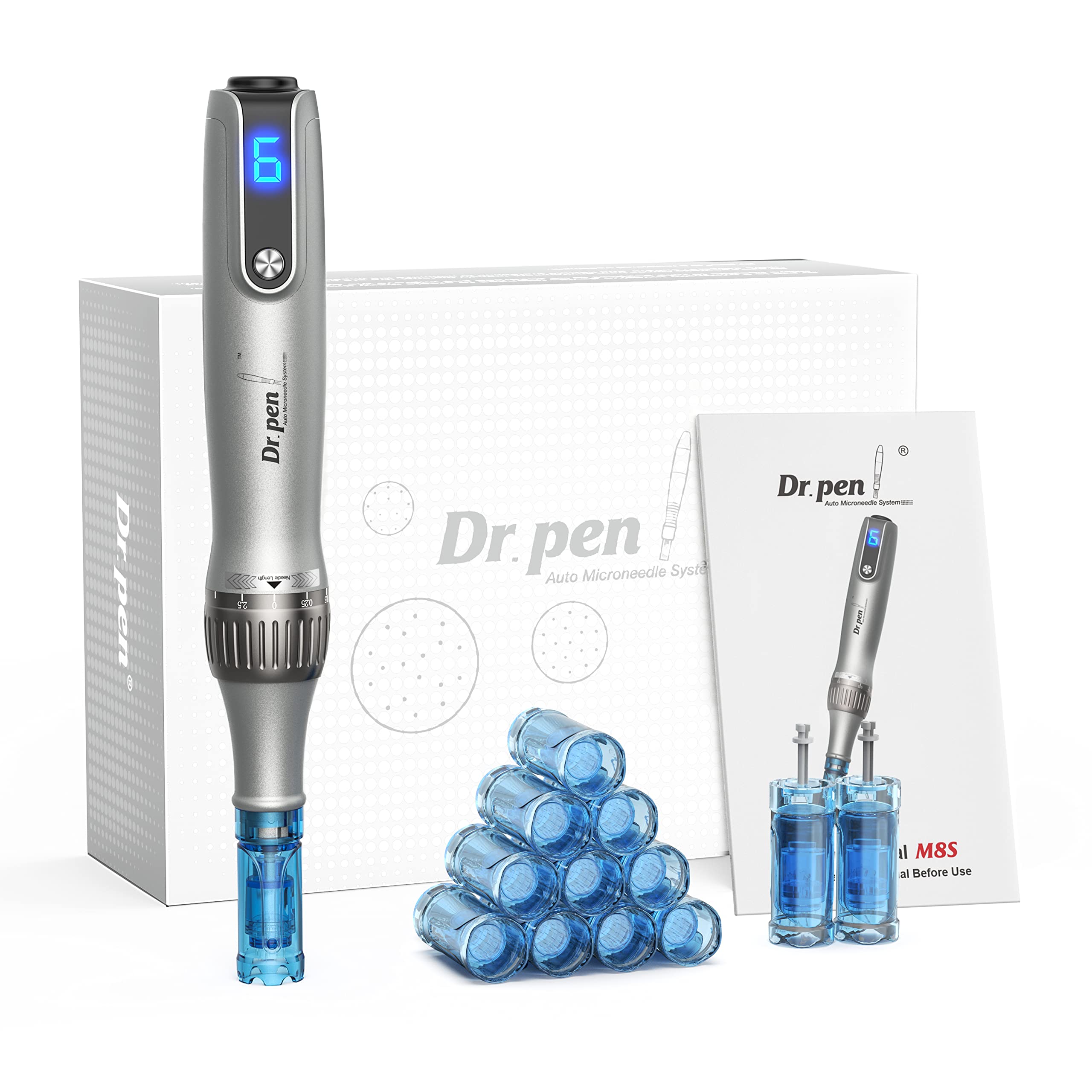 Dr. Pen Ultima M8S Microneedling Pen: Wireless Microneedling Pen- 12 Replacement Cartridges