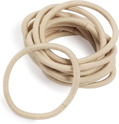 Manicare Hair Bands 12pk Blonde Snag Free Elastic Ponytail Holder Metal Free No