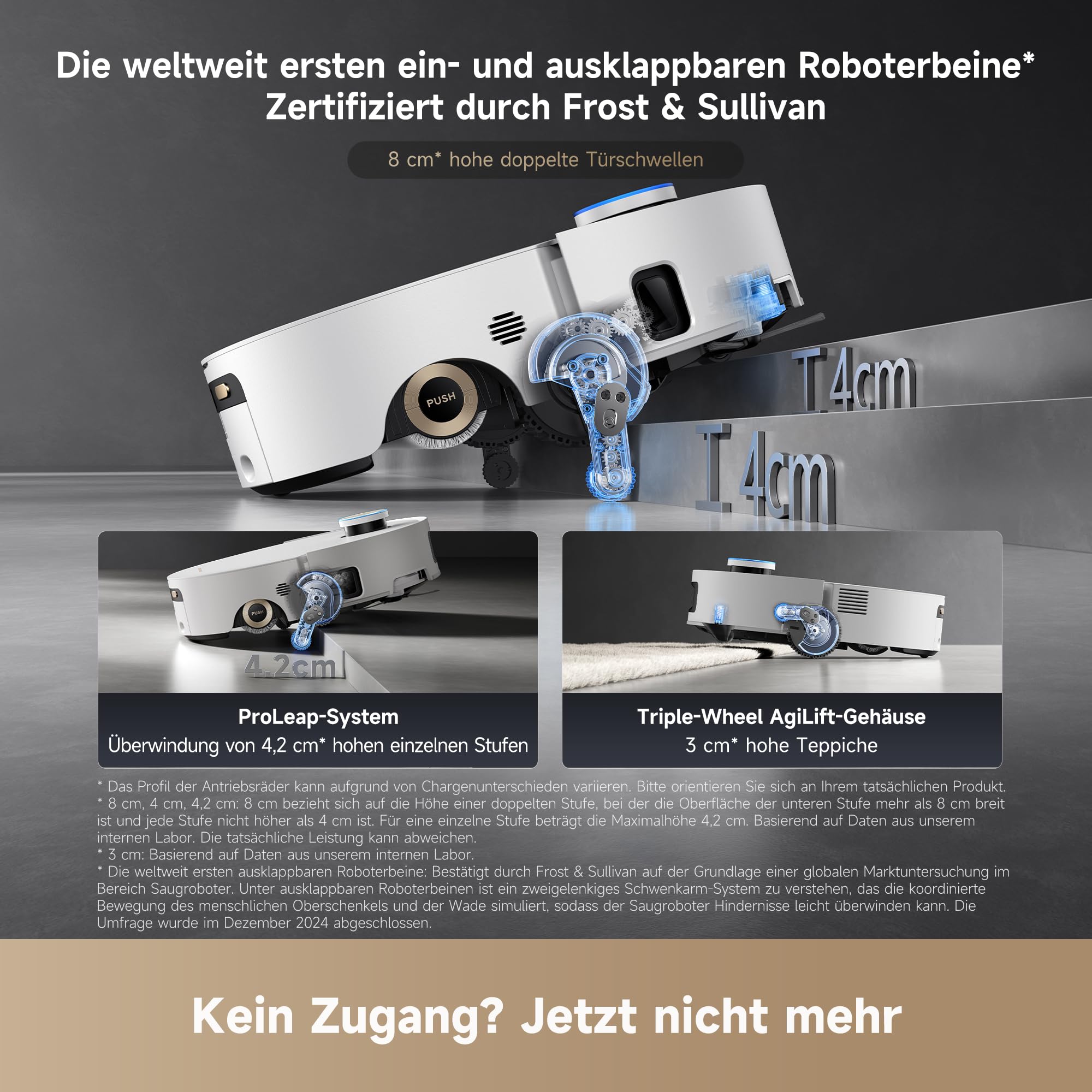 dreame Aqua10 Ultra Roller Complete Saugroboter mit Wischfunktion, 30.000Pa Saugkraft, 8 cm Hindernisfreiheit, Selbstreinigung der Rollen, automatisches Entleeren, intelligente Sprachsteuerung