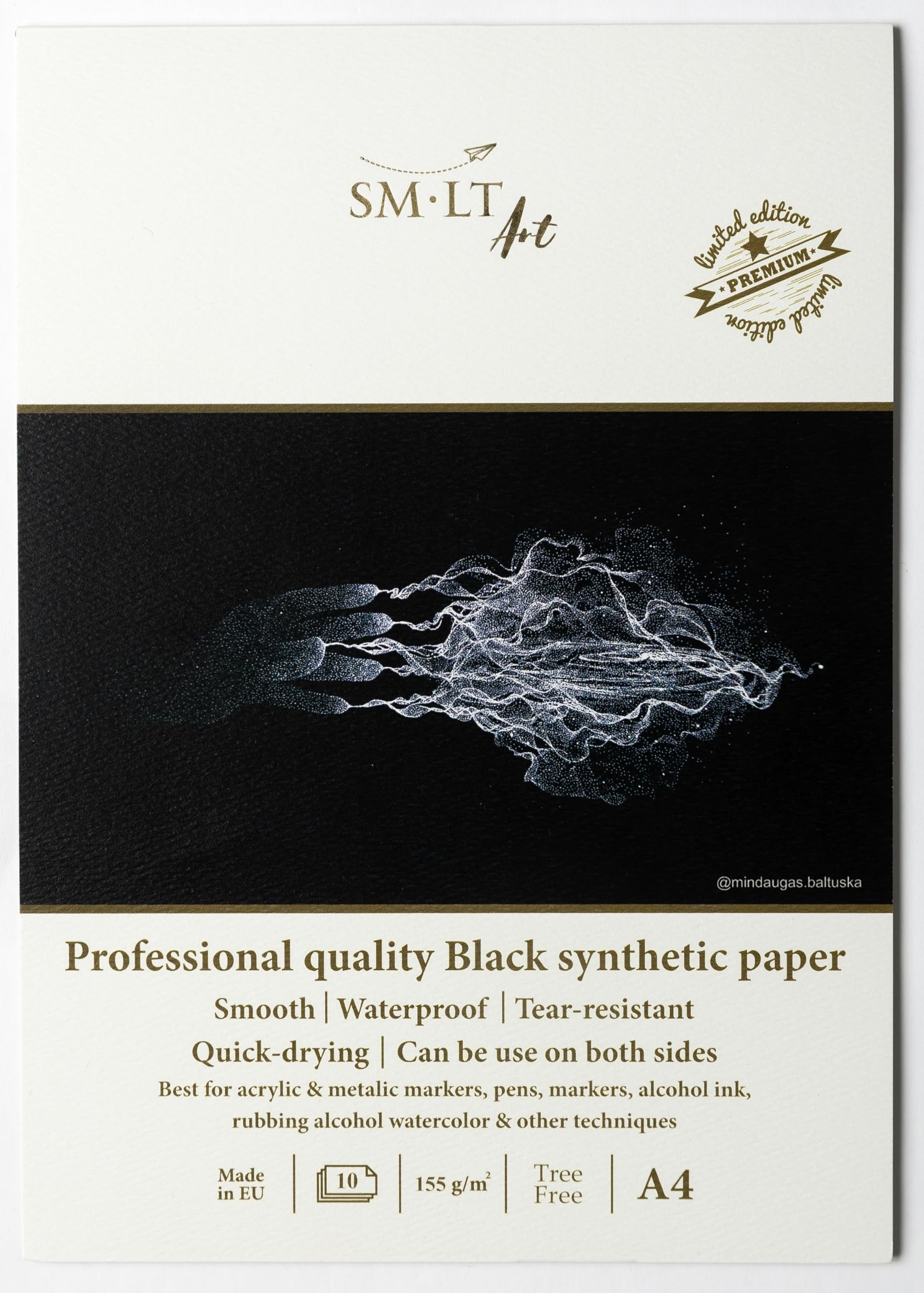 SM-LT Beaux-Arts Yupo Pad A4 10 Sheets 155 GSM Black