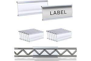The Retail Renegade 30Pcs Wire Shelf Label Holders, Wire Rack Label Holder, Compatible with Metro and Nexel 1-1/4in Shelves - Paper Inserts Included