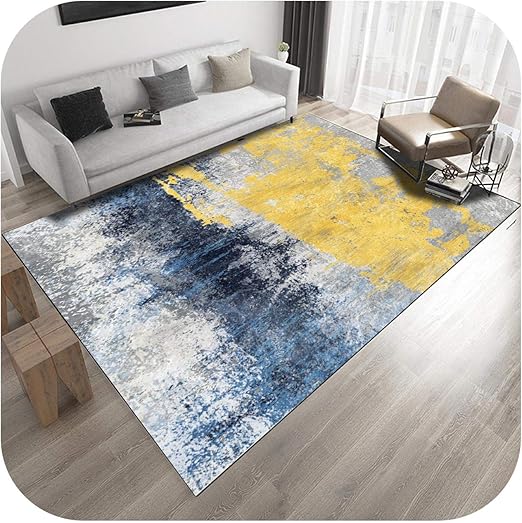 Alfombra abstracta pintura al óleo patrón sala de estar mesa de café