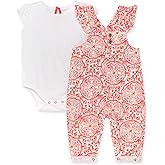 Burt's Bees Baby Baby Girls Romper - 100% Organic Cotton, One-Piece Shortall Girl Outfit for Sizes Newborn to 24 Months