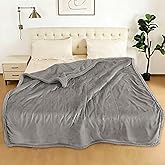TICOO Electric Heated Blanket Full Size 72" x 84" - 5 Heat Settings & 10H Auto-Off, Microplush Flannel & Sherpa Lining, Machine Washable, Overheat Protection, Ideal Gifts for Home/Bedroom/Sofa, Gray