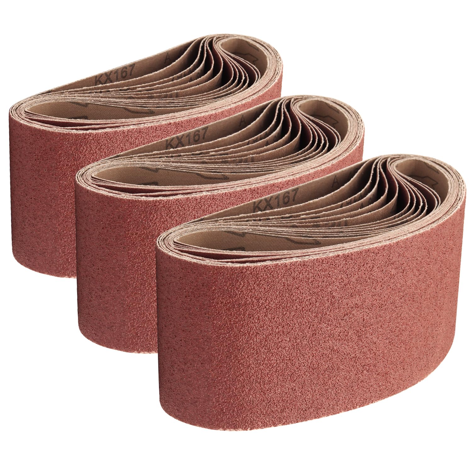 Photo 1 of 18 PCS 4x24 Sanding Belts, Belt Sander Paper 4x24 Inch Alumina Oxide,6 Each of 40 60 80 Grits,18 Pack